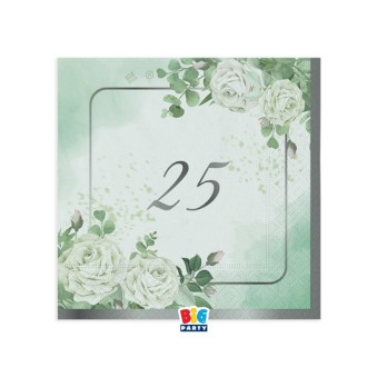 Kit per 12 persone 25 anni nozze d'oro eucalipto