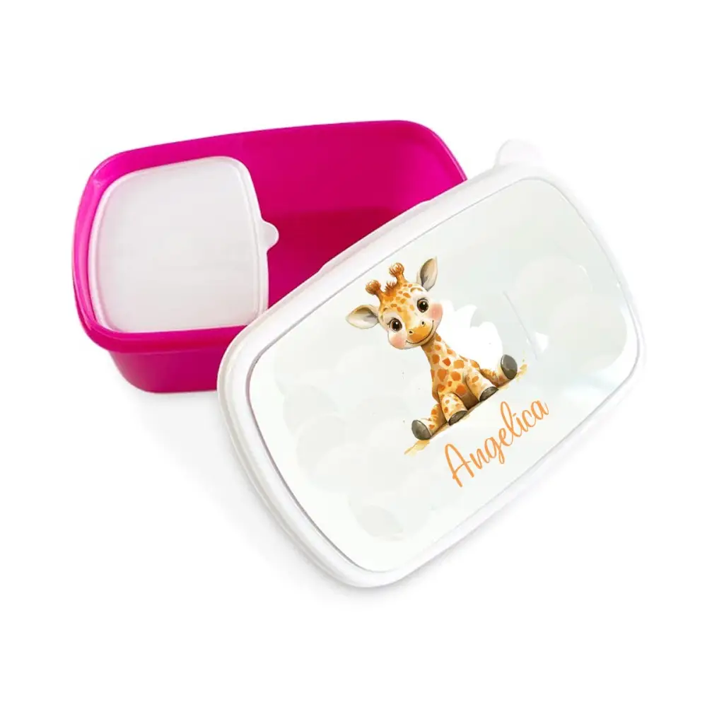 Portamerenda Giraffa doppio scomparto personalizzato con nome