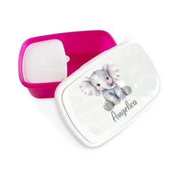 Sacca Zaino cotone Elefante + tovaglietta americana + portamerenda personalizzabili