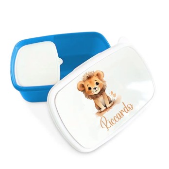 Sacca Zaino cotone Leone + tovaglietta americana + portamerenda personalizzabili