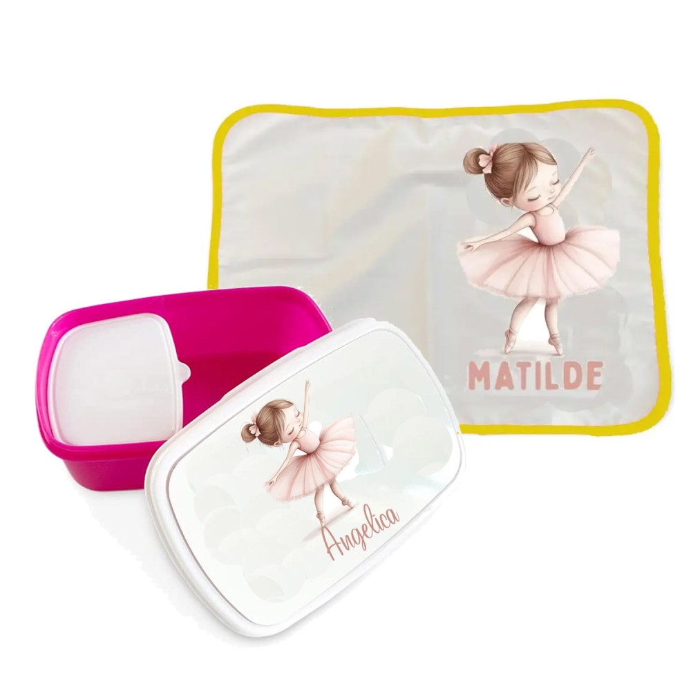 Tovaglietta americana Ballerina + portamerenda personalizzabili