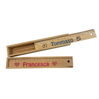 5 Confezioni in legno 6 matite colorate personalizzabili