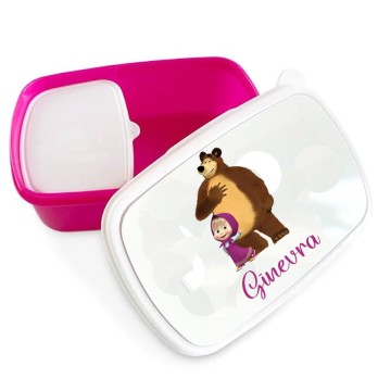 Portamerenda Masha e Orso doppio scomparto personalizzato
