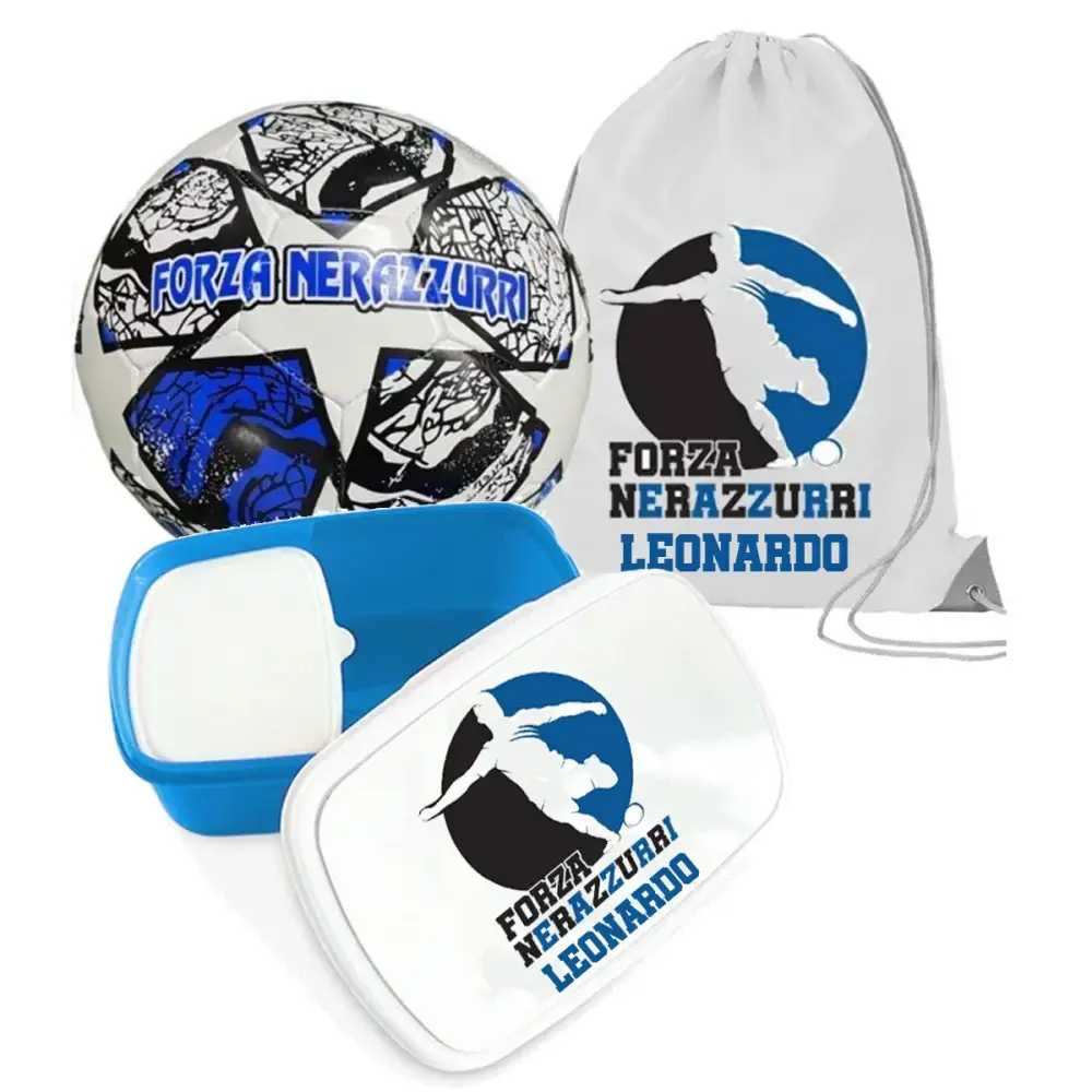 Pallone FORZA Nerazzurri Inter n.5 + Sacca e portamerenda personalizzabili
