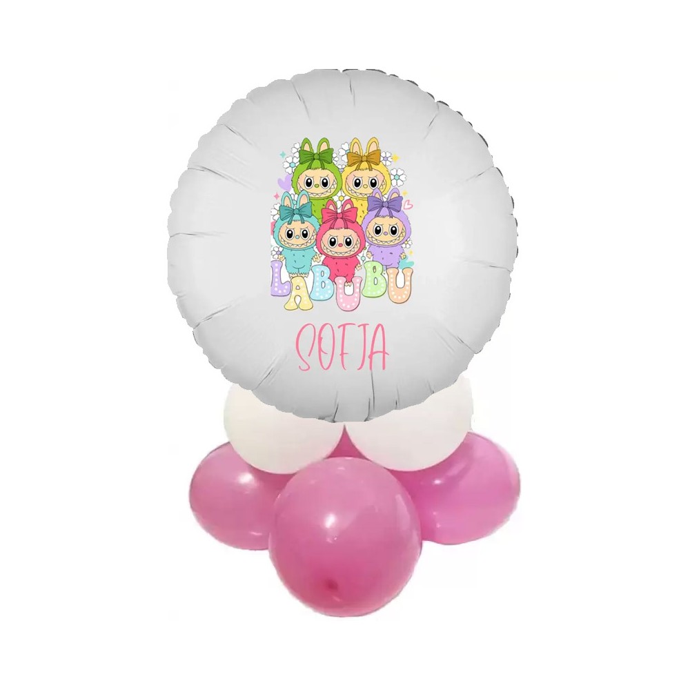 Centrotavola palloncini Labubu personalizzabile fai da te