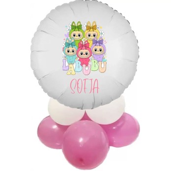 Centrotavola palloncini Labubu personalizzabile fai da te