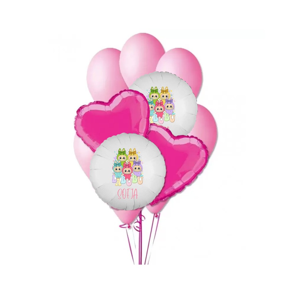 Bouquet palloncini n.9 Labubu personalizzabile fai da te