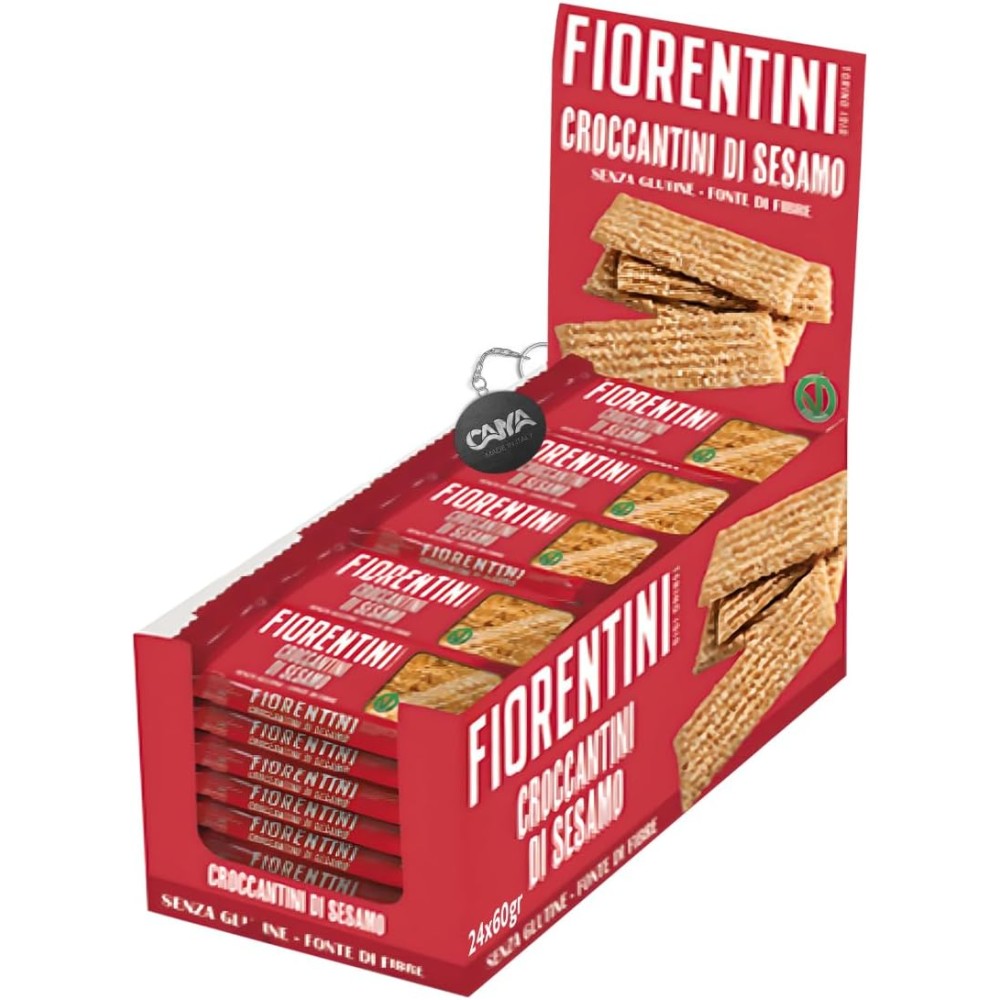 Fiorentini Croccantini di Sesamo, Formato Singolo, Senza Glutine (Gluten Free) Showbox da 24x60g