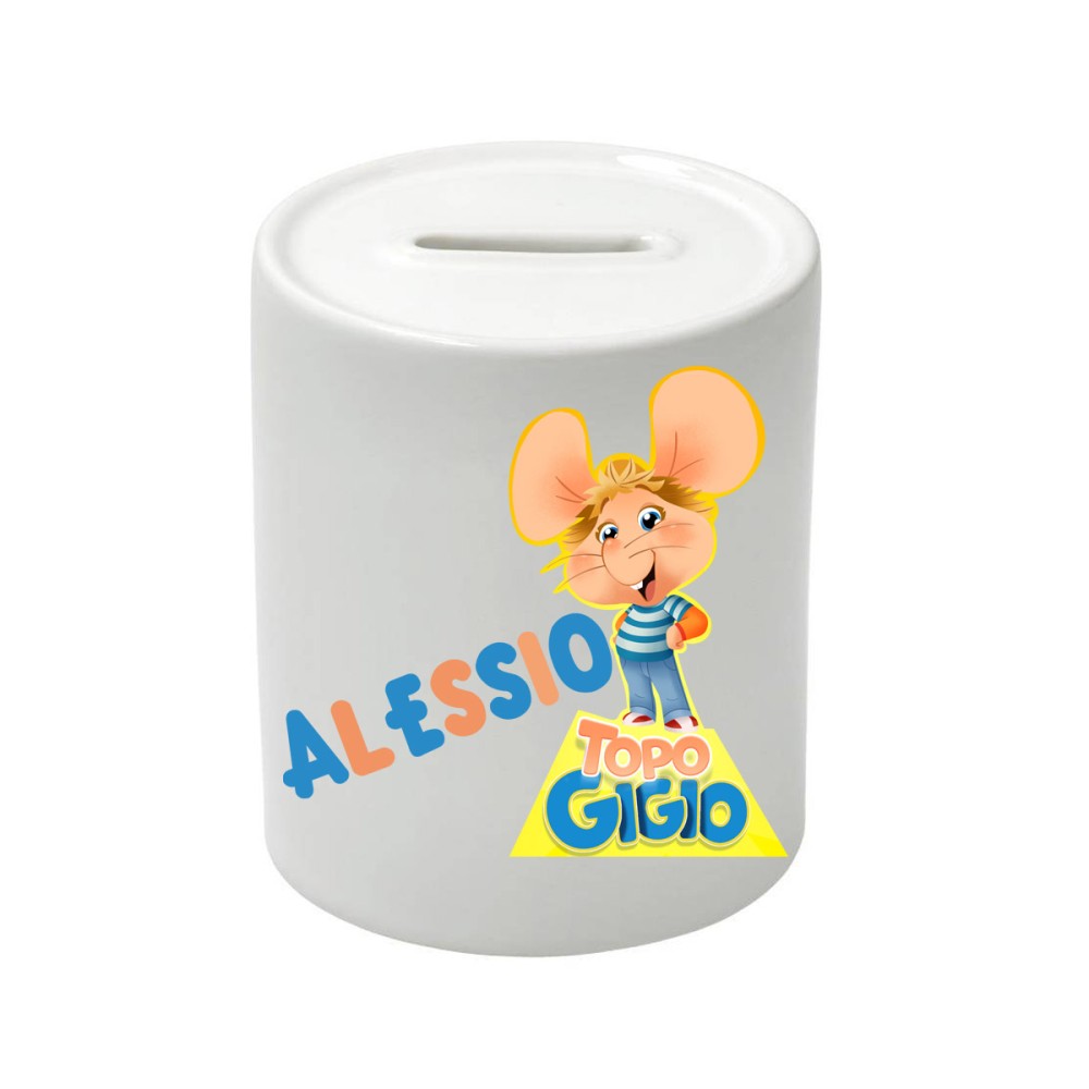 Salvadanaio in Ceramica Topo Gigio personalizzabile