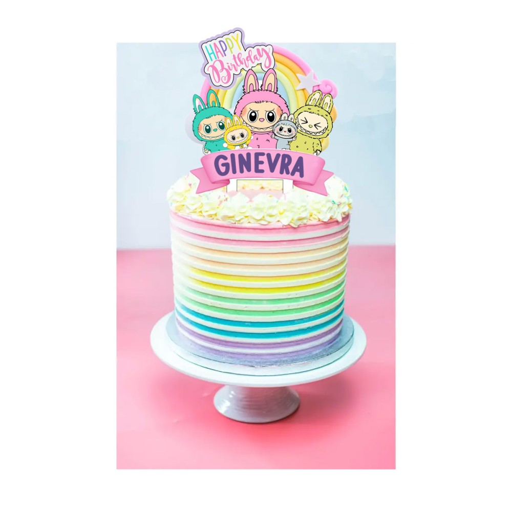 Cake Topper in Plexiglass Labubu personalizzabile