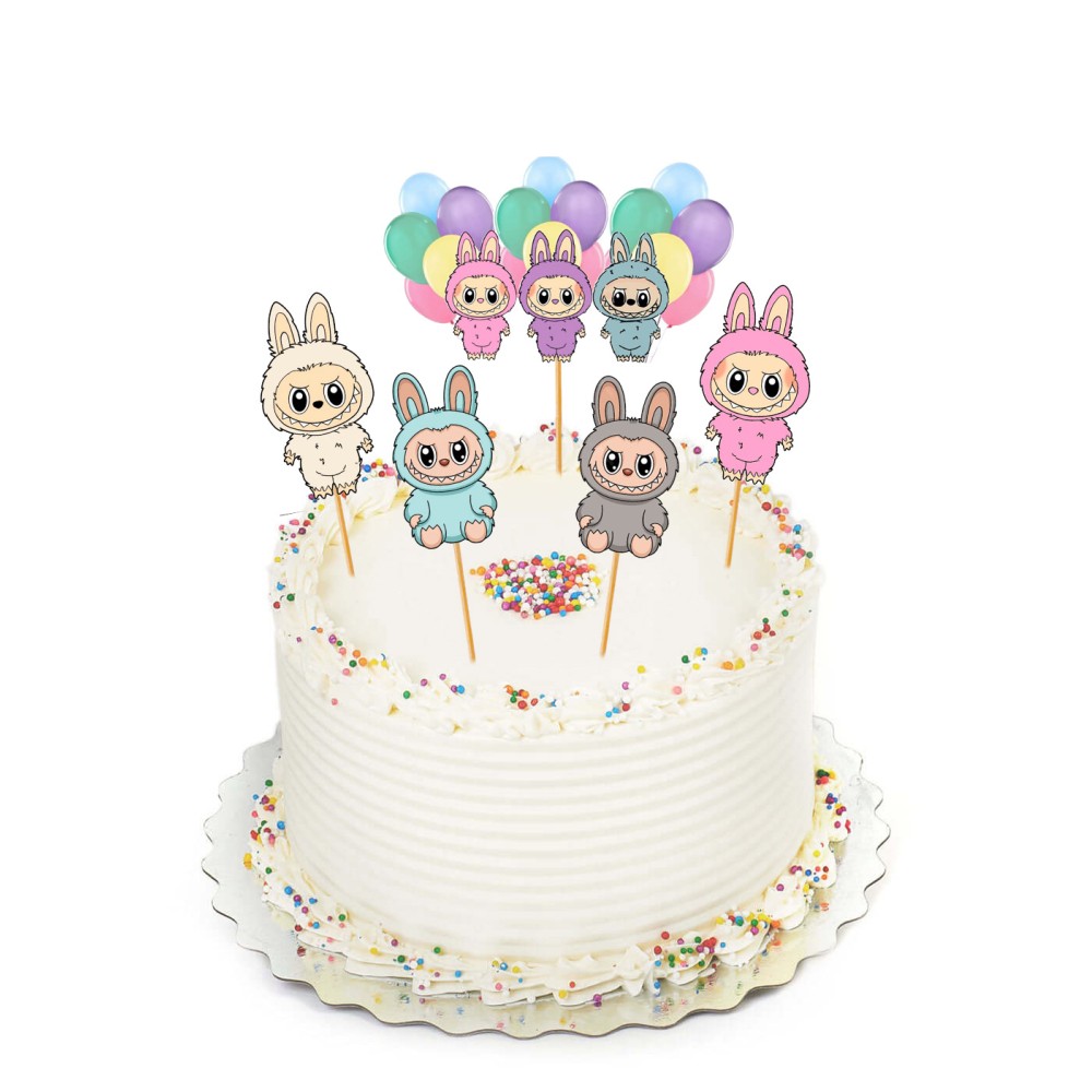 Cake Topper Picks Labubu - 5pz