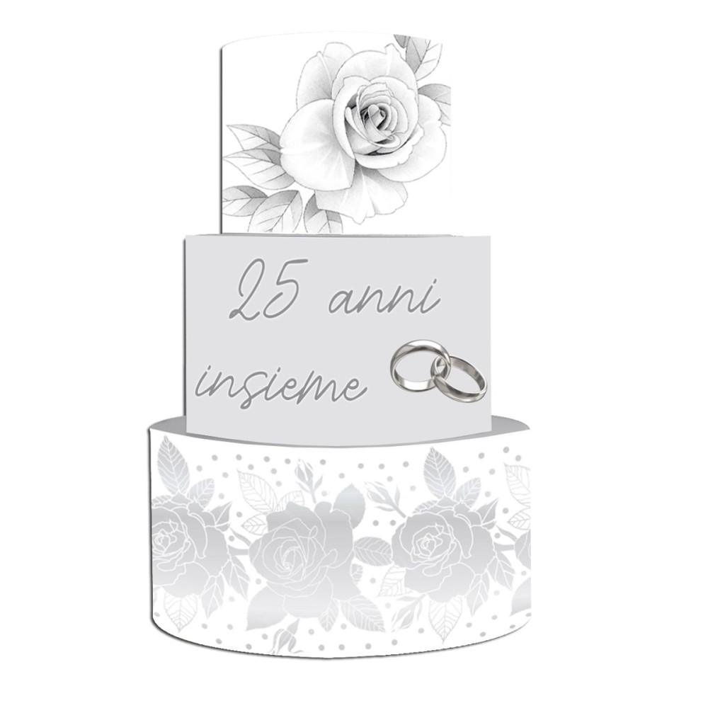 Torta Scenografica 25 anni matrimonio nozze d'argento