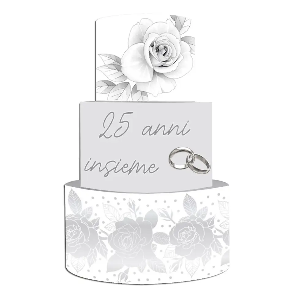 Torta Scenografica 25 anni matrimonio nozze d'argento