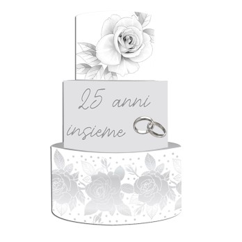 Torta Scenografica 25 anni matrimonio nozze d'argento