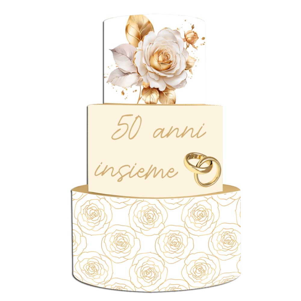 Torta Scenografica 50 anni matrimonio nozze d'oro