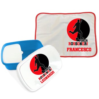 Portamerenda Rossoneri Milan + tovaglietta personalizzati