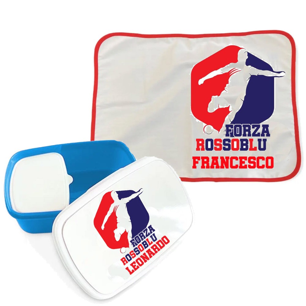 Portamerenda Rossoblu Bologna + tovaglietta personalizzati