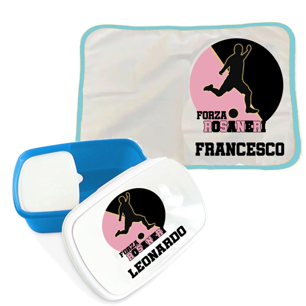 Portamerenda Rosanero Palermo + tovaglietta personalizzati