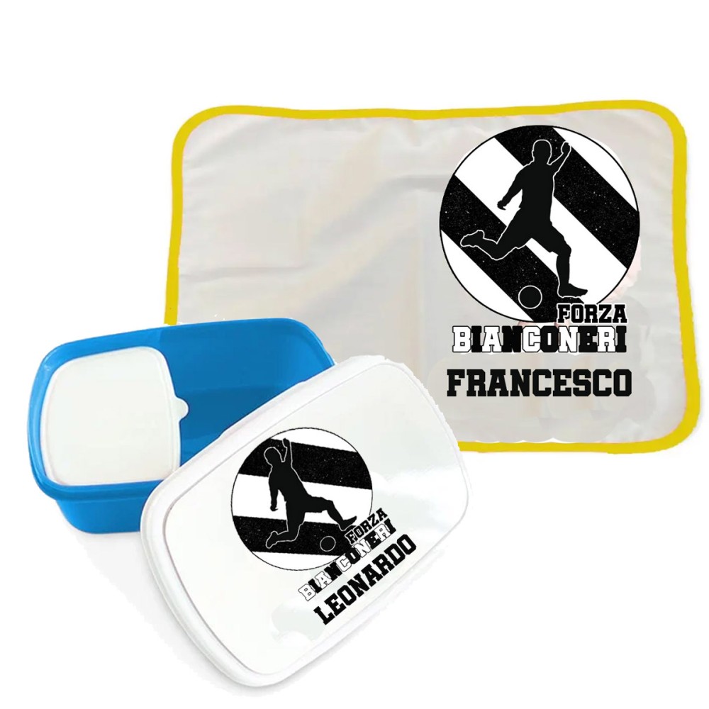 Portamerenda Bianconero Juventus + tovaglietta personalizzati