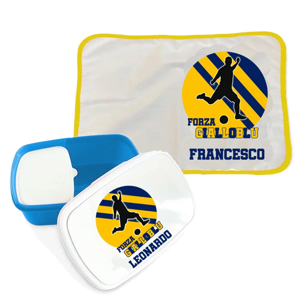 Portamerenda Gialloblu Parma + tovaglietta personalizzati