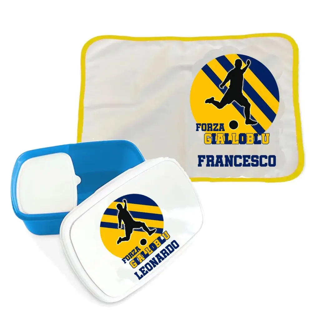 Portamerenda Gialloblu Parma + tovaglietta personalizzati