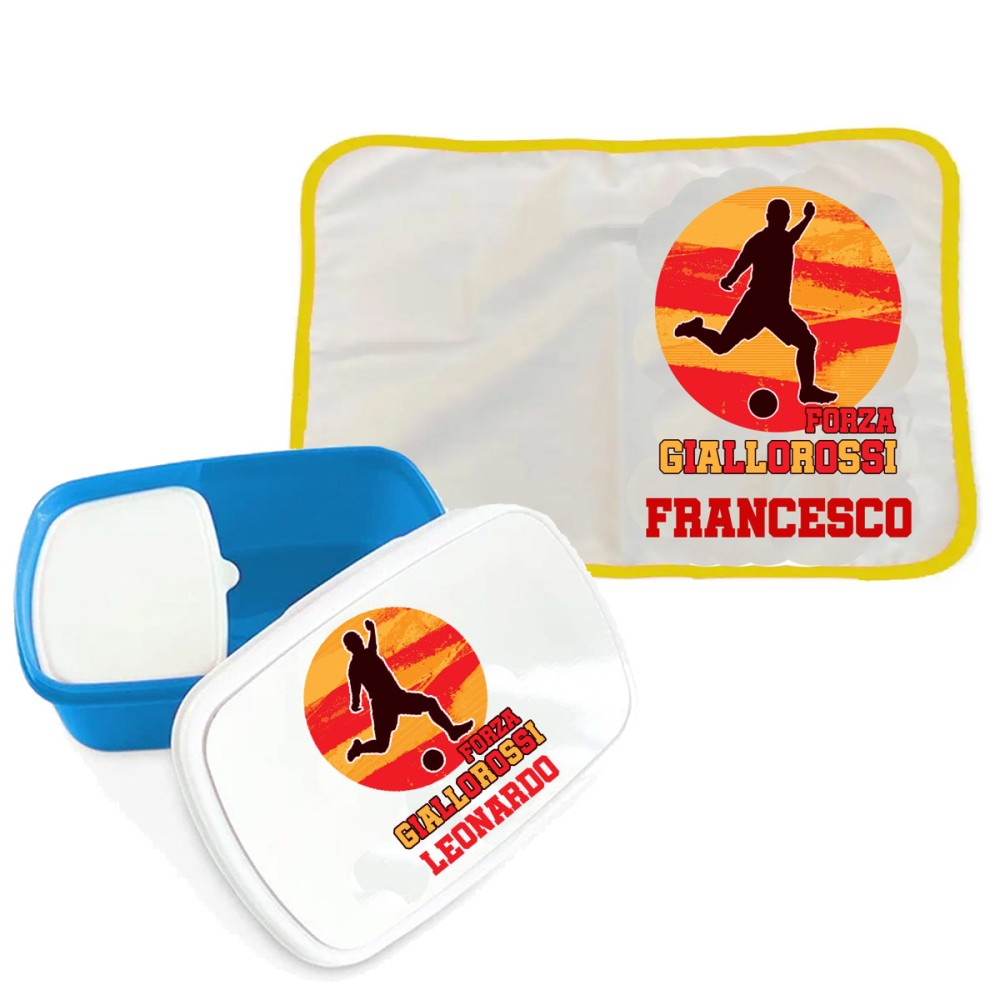 Portamerenda Giallorossi Roma + tovaglietta personalizzati