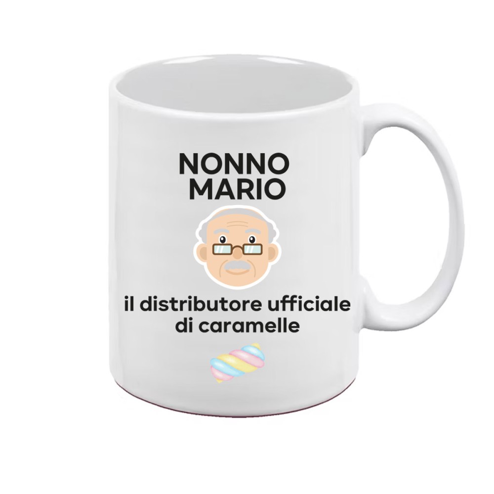 Tazza personalizzabile festa dei nonni "Caramelle"