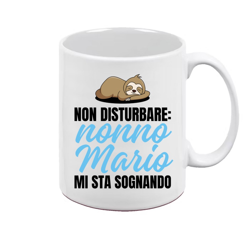 Tazza personalizzabile "non disturbare" per il nonno