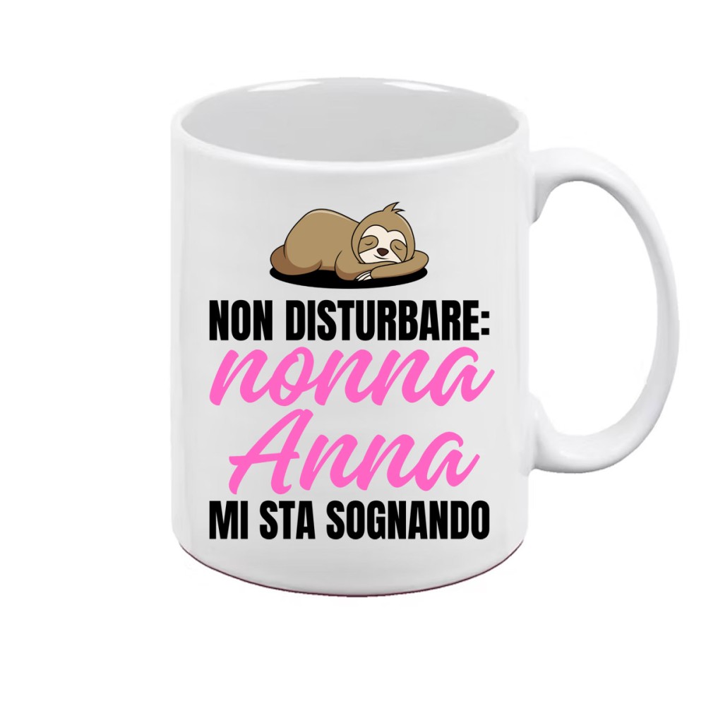 Tazza personalizzabile "non disturbare" per la nonna