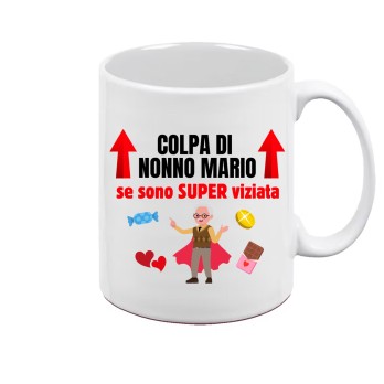 Tazza personalizzabile "colpa di Nonno se sono viziata"