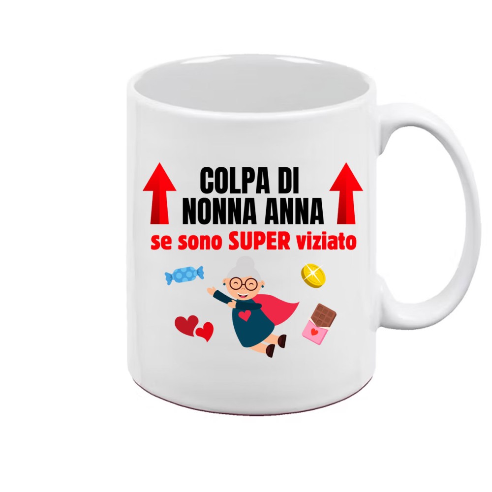 Tazza personalizzabile "colpa di Nonna se sono viziato"