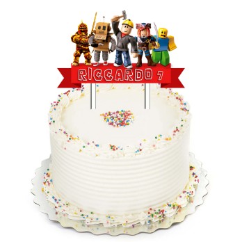 Cake Topper in Plexiglass Roblox personalizzabile