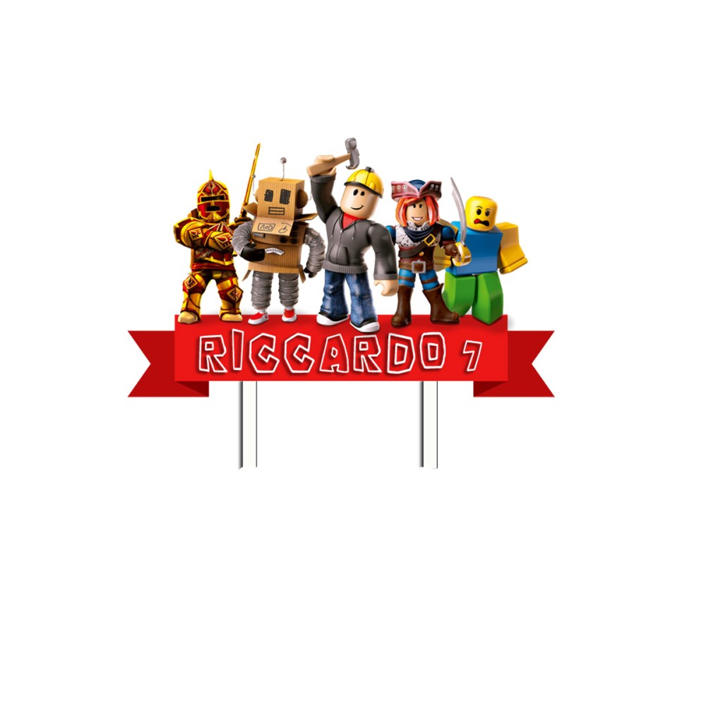 Cake Topper in Plexiglass Roblox personalizzabile