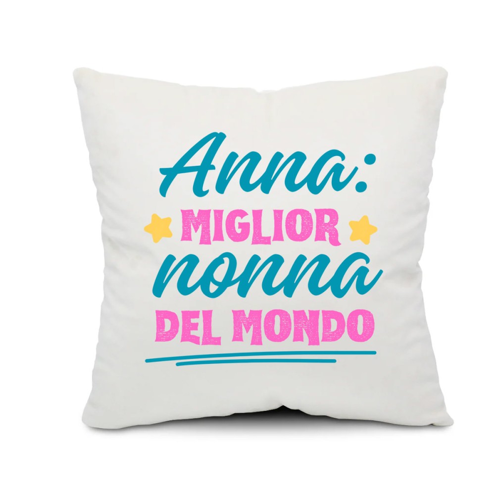 Cuscino personalizzabile Miglior Nonna del Mondo - 1 pz