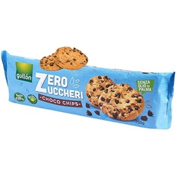 5X Gullon, Golosi Biscotti Choco Chips con Gocce di Cioccolato e Zero Zuccheri 150g