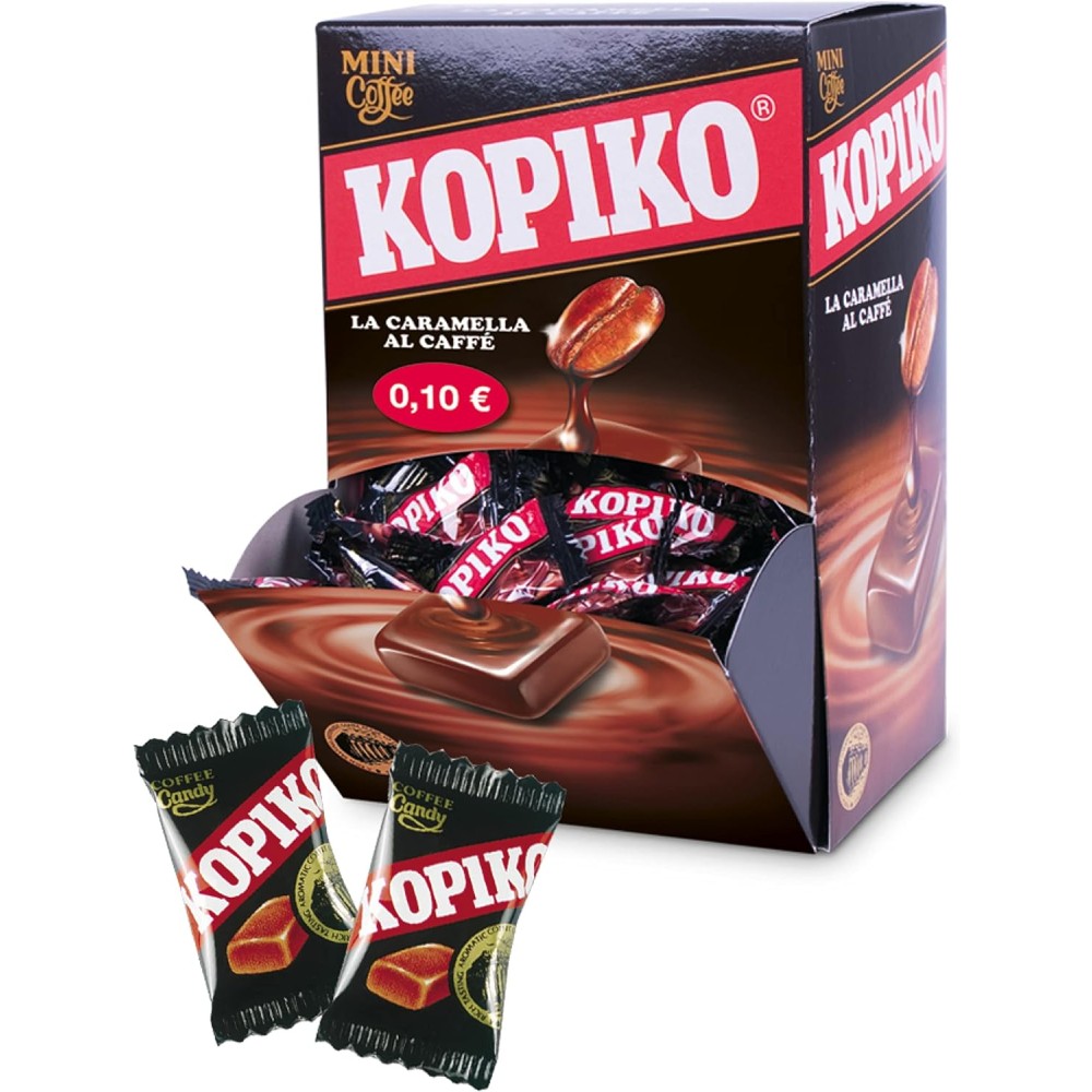 KOPIKO Mini Coffee, Caramelle Dure al Caffè Incartate Singolarmente, Display da 800 Gr,