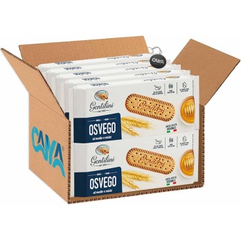 Gentilini Osvego Biscotti Secchi al Malto e Miele 250g 10 Confezioni