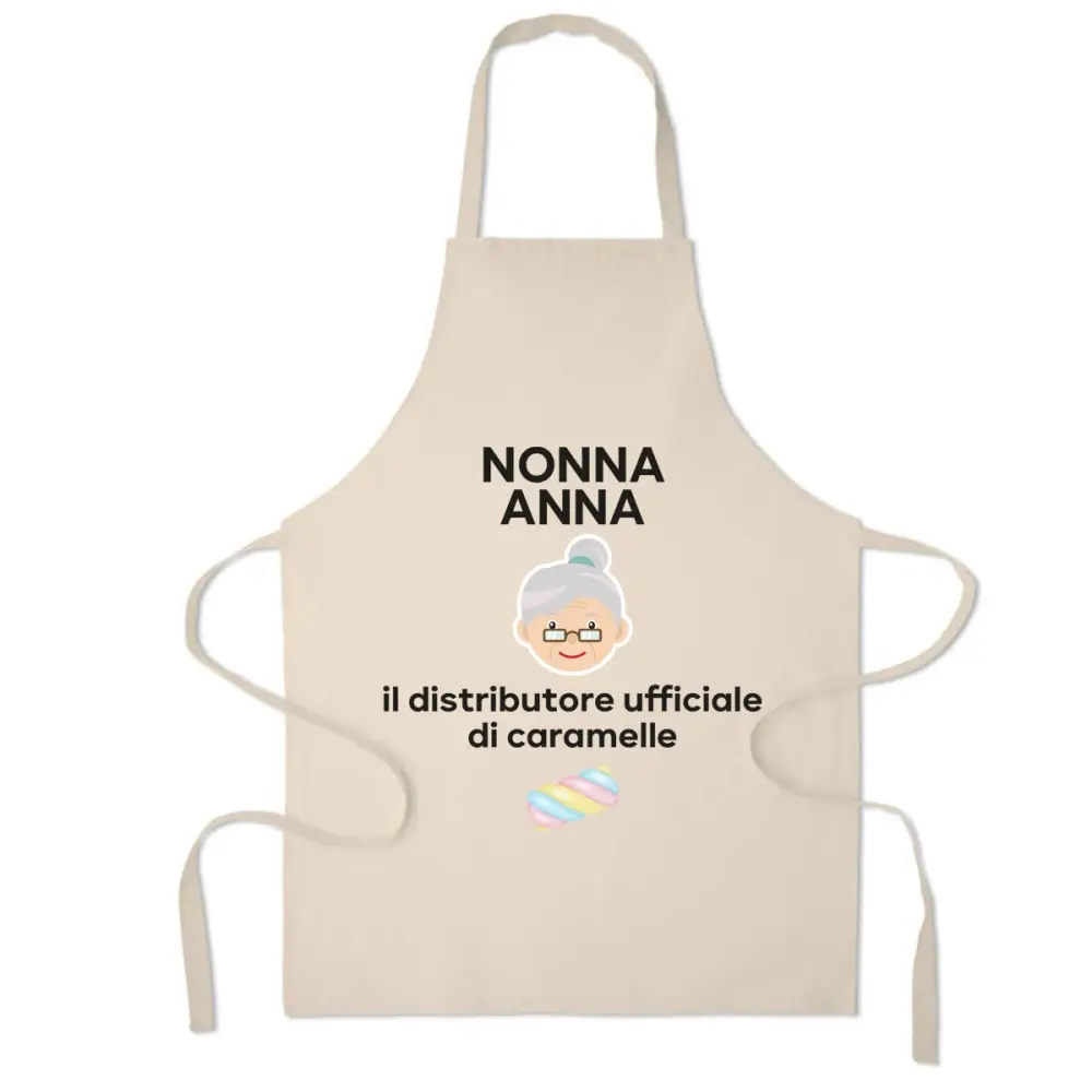 Grembiule personalizzabile "nonna distrubutore di caramelle"