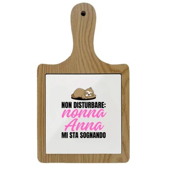 Tagliere legno con mattonella personalizzabile per la nonna