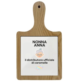 Tagliere legno con mattonella personalizzabile Nonna caramelle