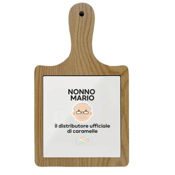Tagliere legno con mattonella personalizzabile Nonno caramelle