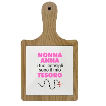 Tagliere legno con mattonella personalizzabile consigli della nonna
