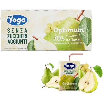 8 CONFEZIONI SUCCO DI FRUTTA YOGA OPTIMUM PERA ITALIANA 3 X 200 ML BRIK