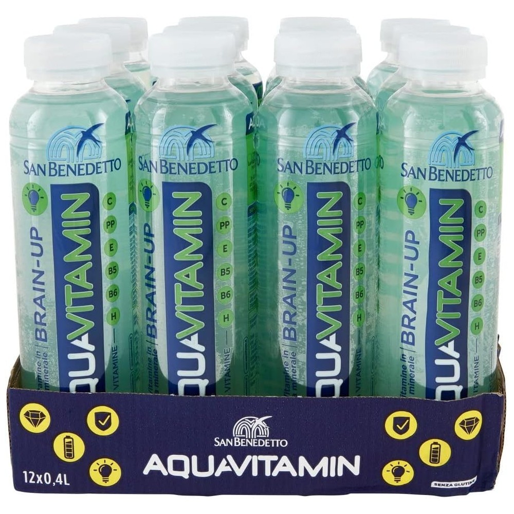 San Benedetto Aquavitamin Brain-Up 400 ml Kiwi, Mela e Melograno 12 pz
