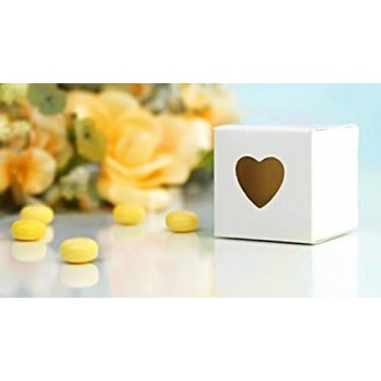 10 SCATOLINE CUBETTO CON CUORE INTAGLIATO PUDP9