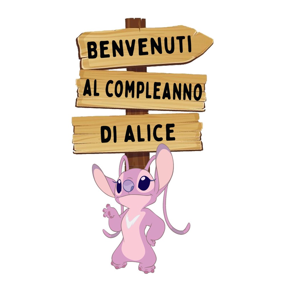 Sagoma decorativa in legno Angel Stitch con frecce personalizzabili - 85 cm