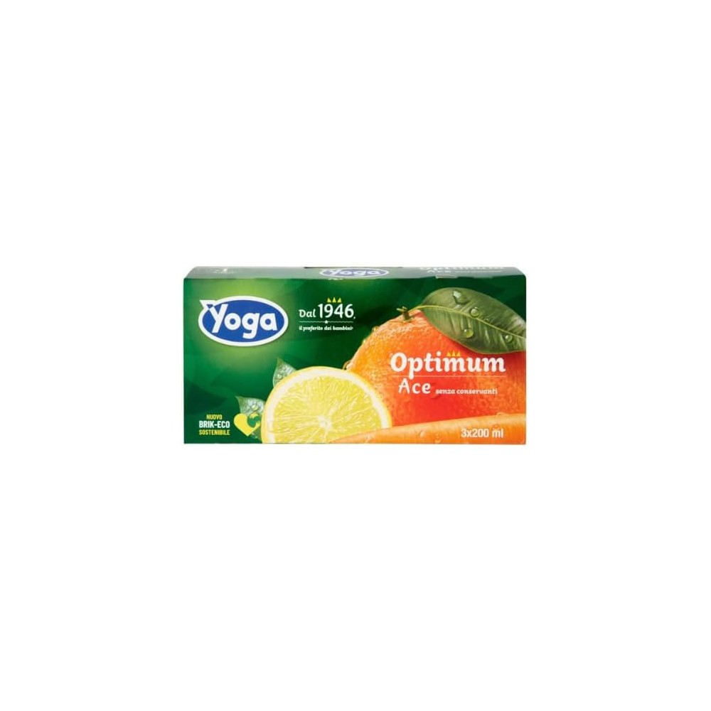 Succo di Frutta Yoga - Optimum - Ace - 8 Pezzi da 3 x 200 ml