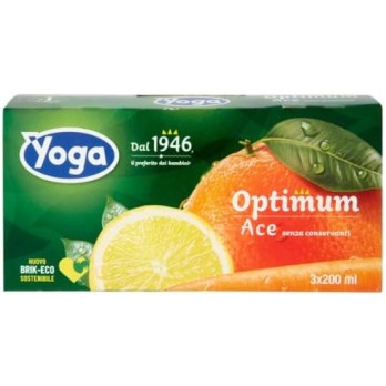 Succo di Frutta Yoga - Optimum - Ace - 8 Pezzi da 3 x 200 ml