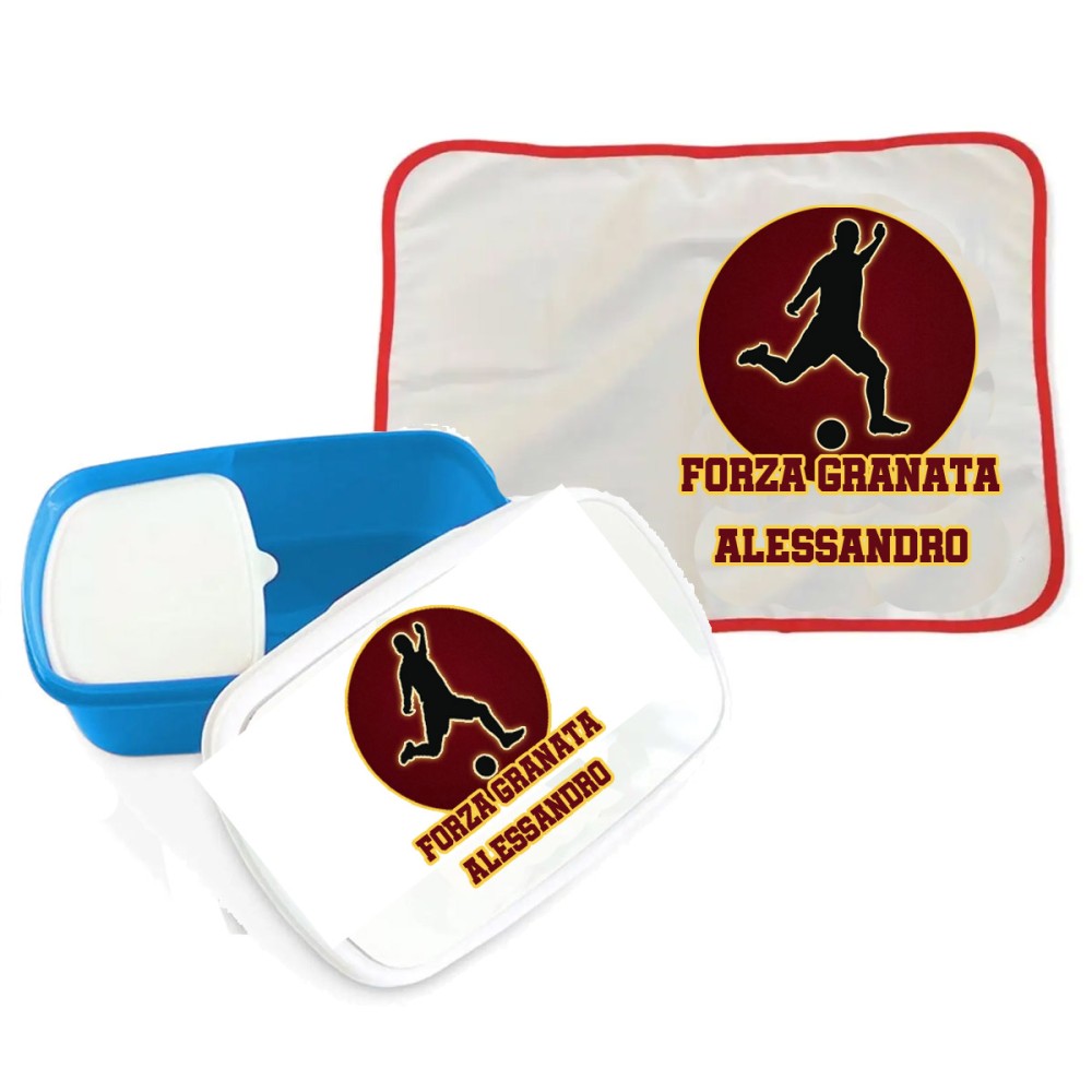 Portamerenda Granata Salernitana + tovaglietta personalizzati