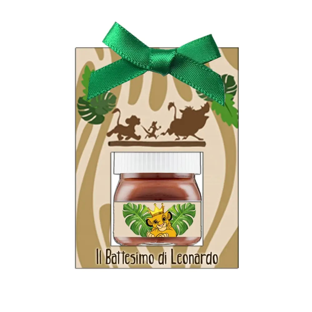 Nutelline personalizzabili Simba Re Leone in confezione fai da te - 10 pz